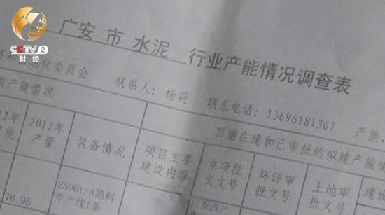 从广安市发改委下发的当地水泥行业产能情况调查表看到，广安市的9家水泥企业2007年、2008年各审批2家，2009年审批了3家。